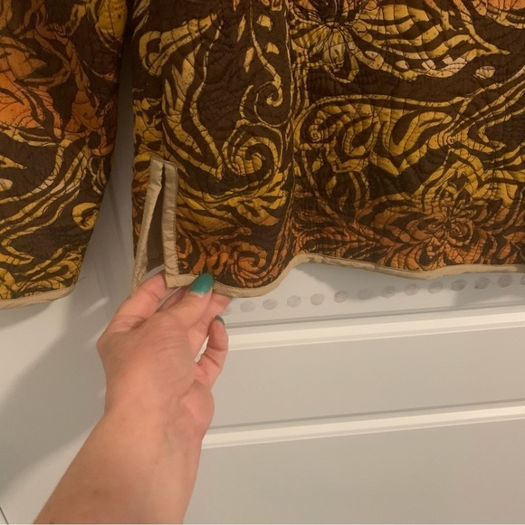 Laura Ashley Silk cotton quilted fall jacket blazer coat,magnetic front closure - Picture 3 of 5